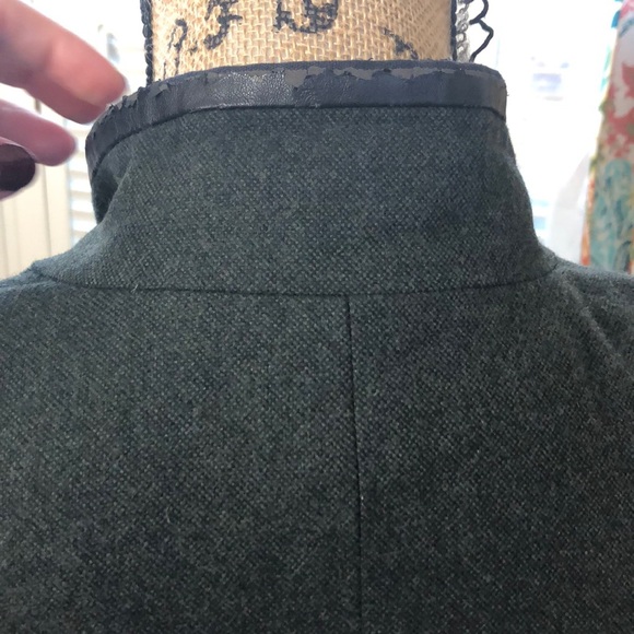 Ann Taylor hunter green Jacket with faux leather - Picture 5 of 8